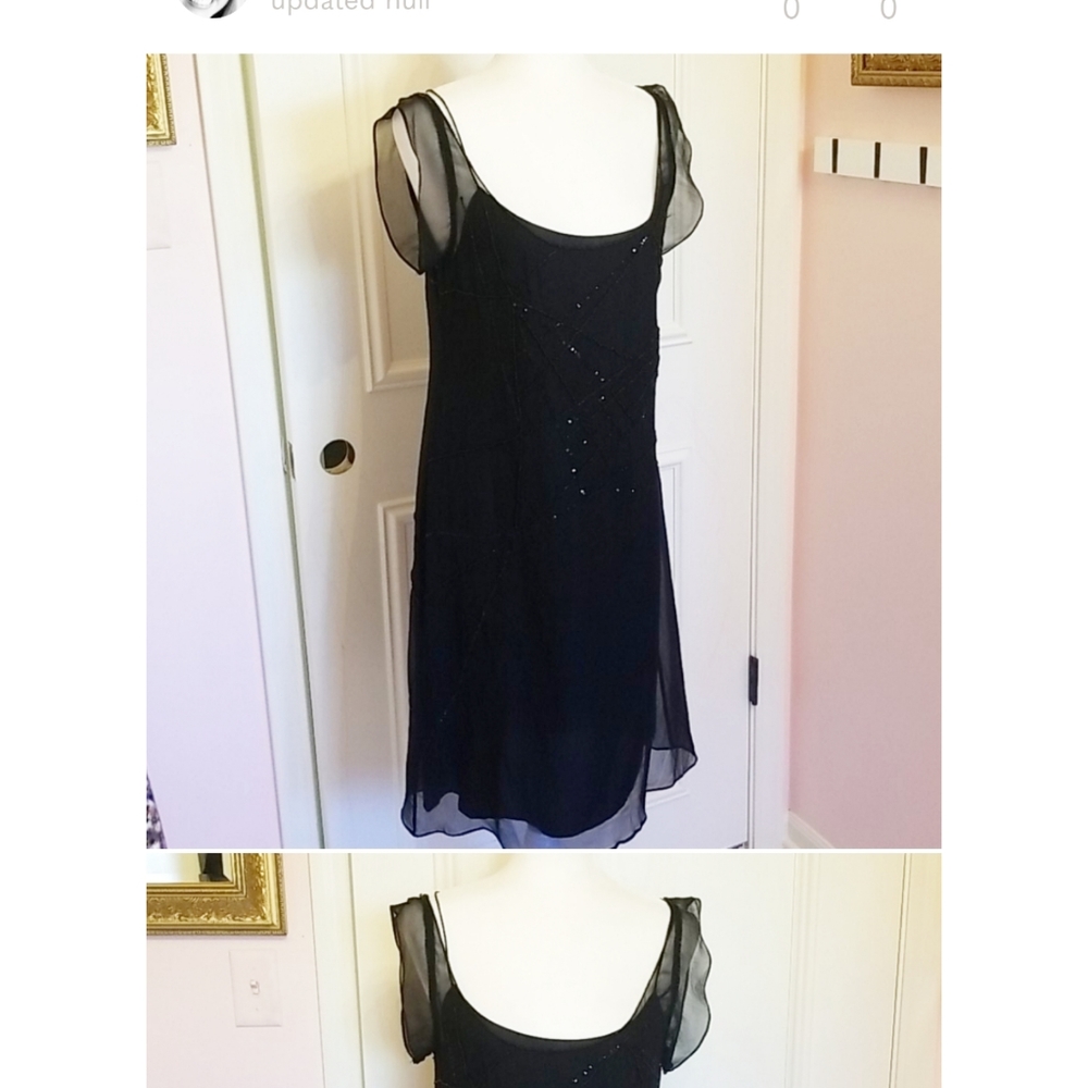 FLORI Di SUCCA black silk beaded dress